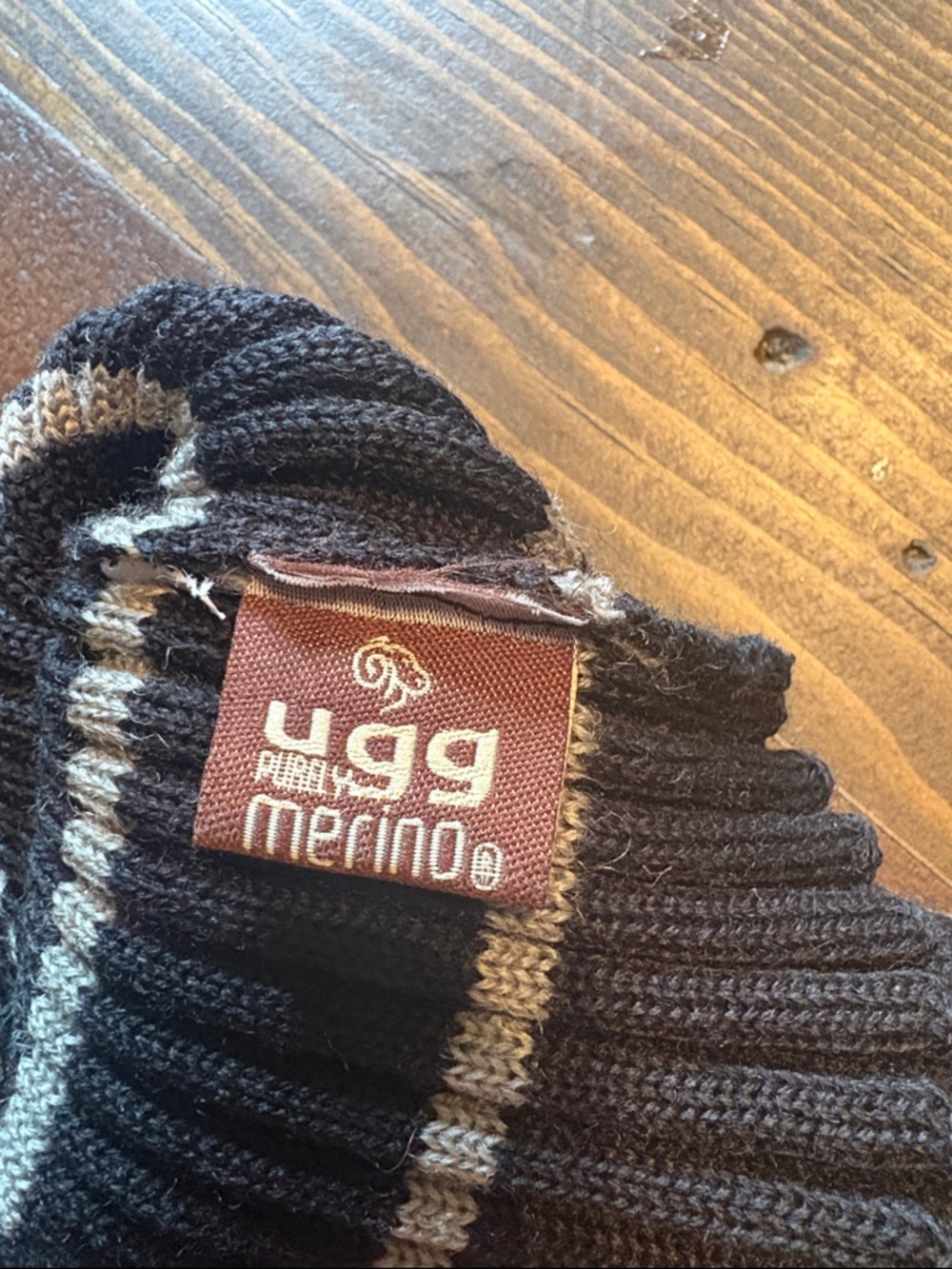 Striped Black & Gray Buttoned leg Warmers - Picture 2 of 4